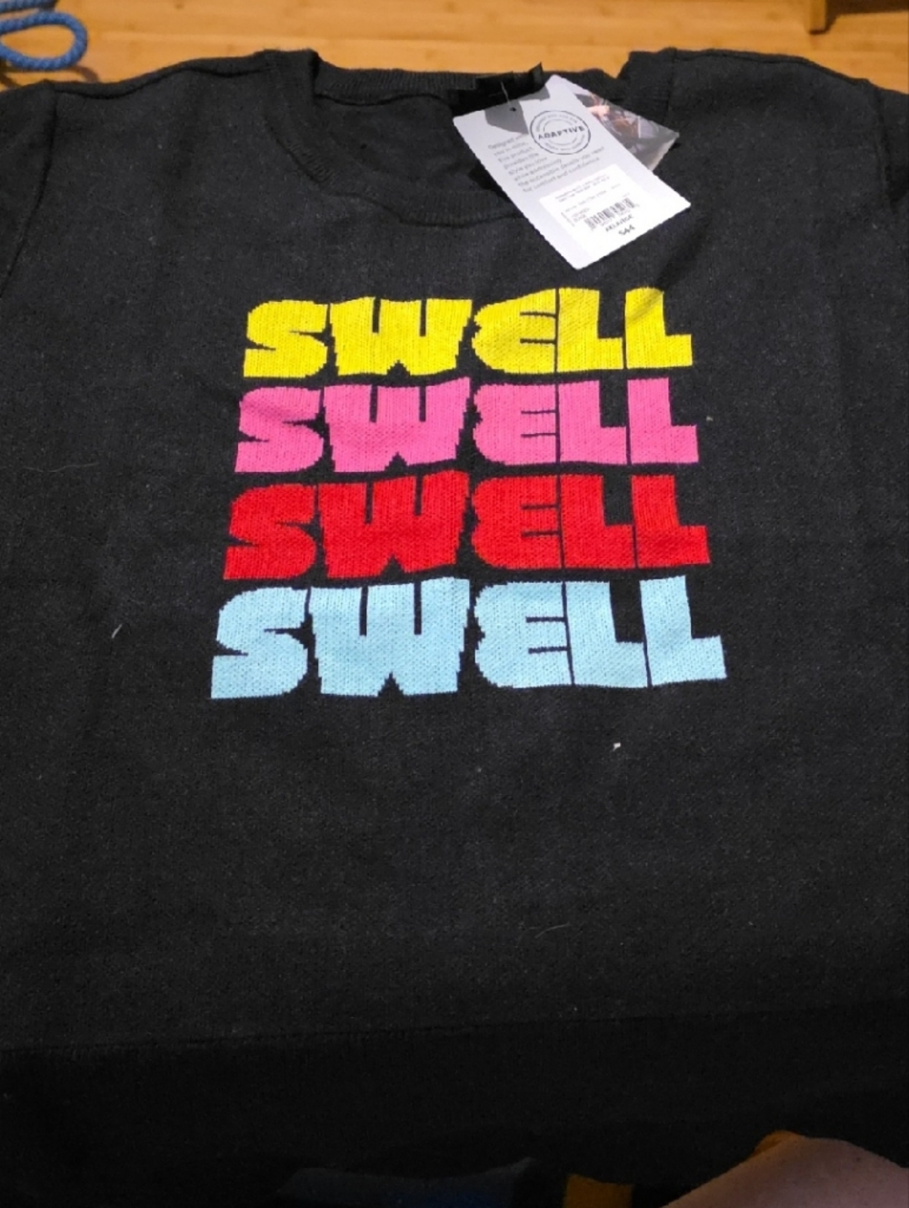 Swell Graphic Crewneck Sweater in Black by (Unbranded)